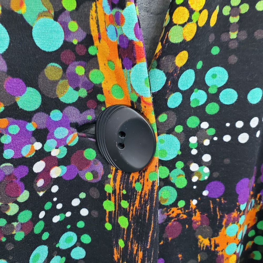 Lior Paris M Colorful‎ Abstract Dot Artsy Boutique Bell Sleeve Tunic Top - Picture 8 of 14